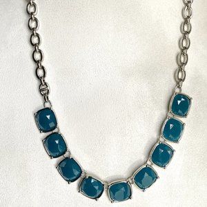 Lia Sophia Necklace Infinitme Large Aqua Crystals w/ Lia Clasp NWOT 16501